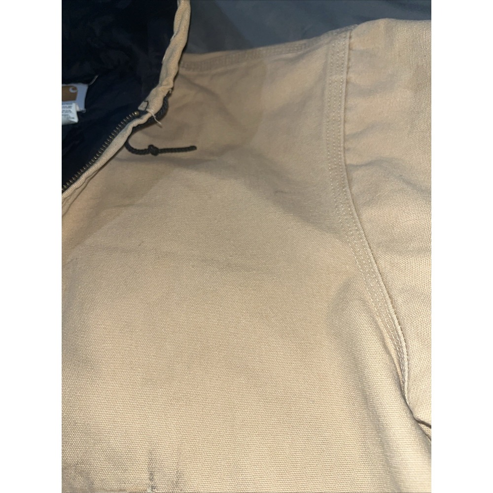 1999 Carhartt J06 WET Hooded Quilted Lined Jacket Mens Size-Large  Light Brown - Picture 5 of 16